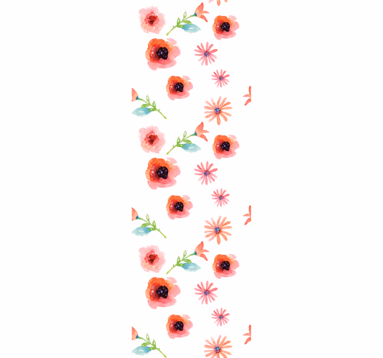 Eenvoudig roze bloemenpatroon bloemen behang - TenStickers