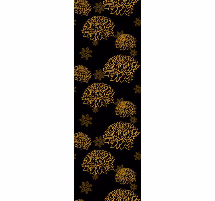 Gouden bloemenpatroon behang bloemsierkunst - TenStickers