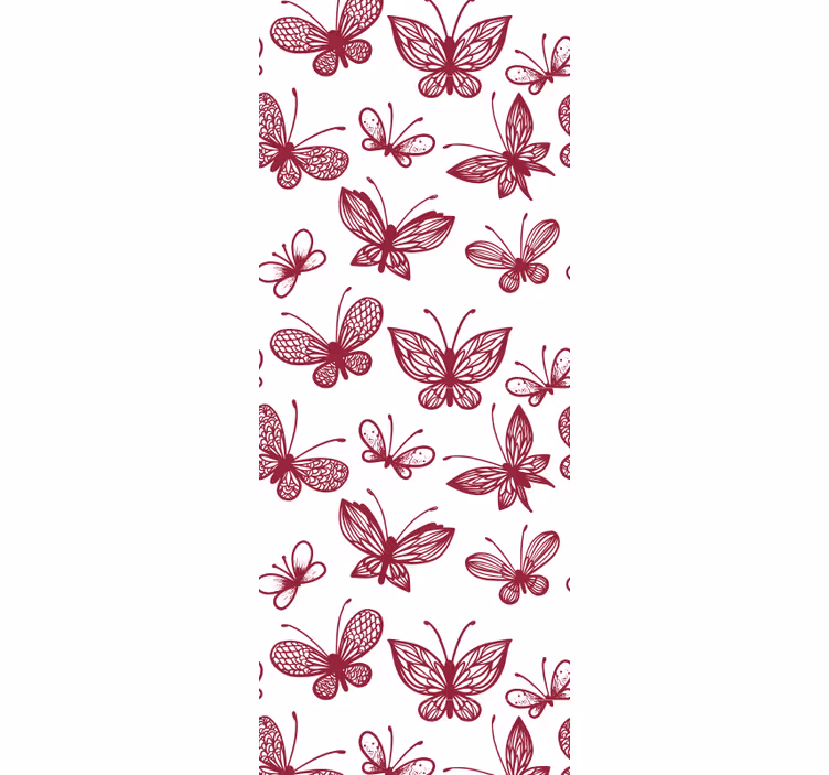 Vlinders behang roze vliegend patroon - TenStickers