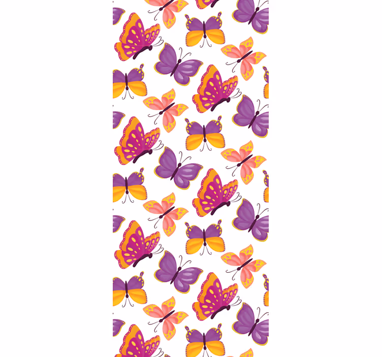 Paarse tinten vlinders behang - TenStickers