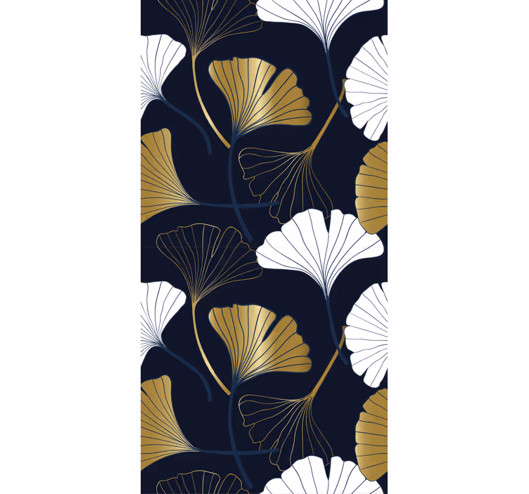 Ginkgo blad compositie behang bloemsierkunst - TenStickers