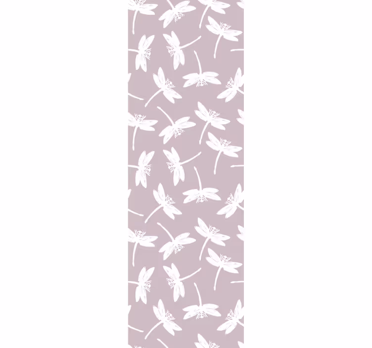 Paars libellenpatroon vlinders behang - TenStickers