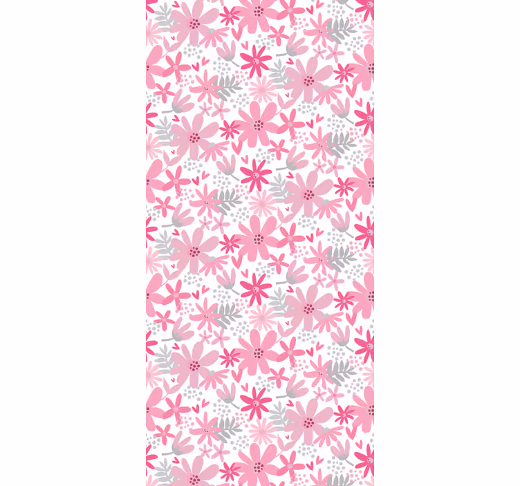 Bloemen behang roze patronen - TenStickers