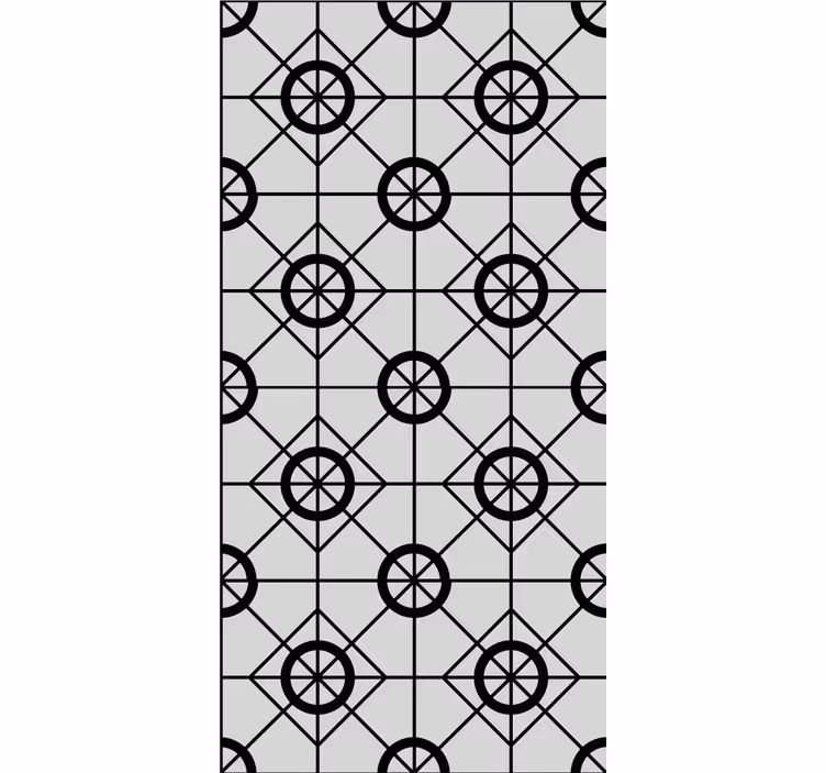 Geometrisch zwart patroon behang tegels - TenStickers