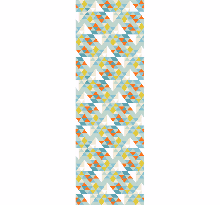Behang driehoeken blauw afgerond motief - TenStickers