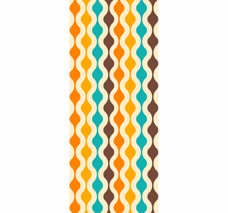 Bochtige retro golven behang anders vintage - TenStickers