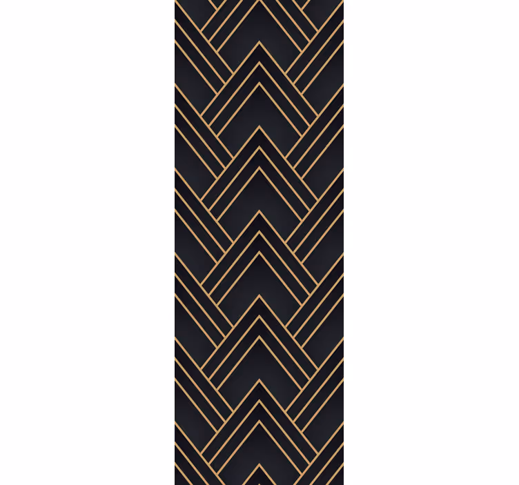 Zigzag gouden patroon behang geometrisch - TenStickers