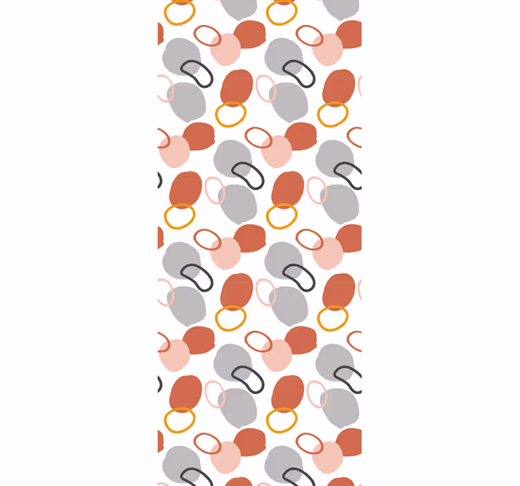 Bruin en grijs motief stippenbehang - TenStickers