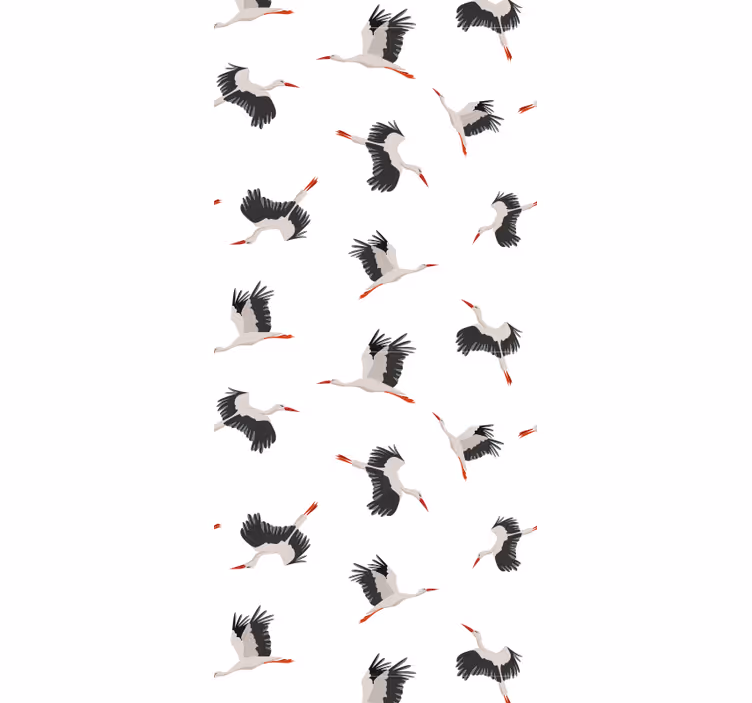 Vliegende ooievaars behang vogels - TenStickers