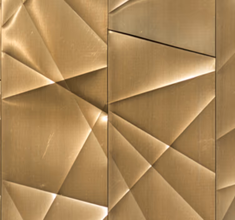Geometrisch gouden effectpatroon metaal behang - TenStickers