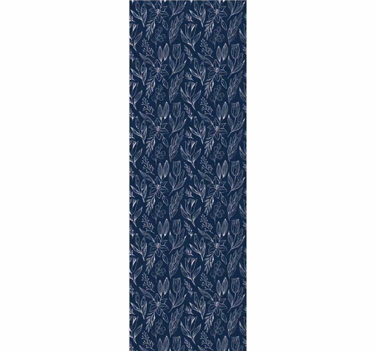 Blauw bloeiend motief bloemen behang - TenStickers