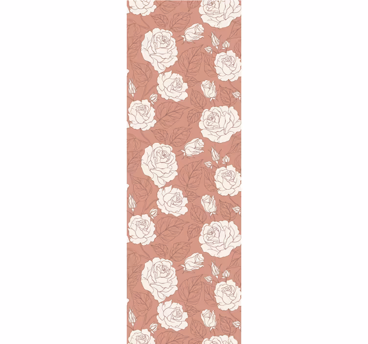 Rozenblaadjespatroon bloemen behang - TenStickers