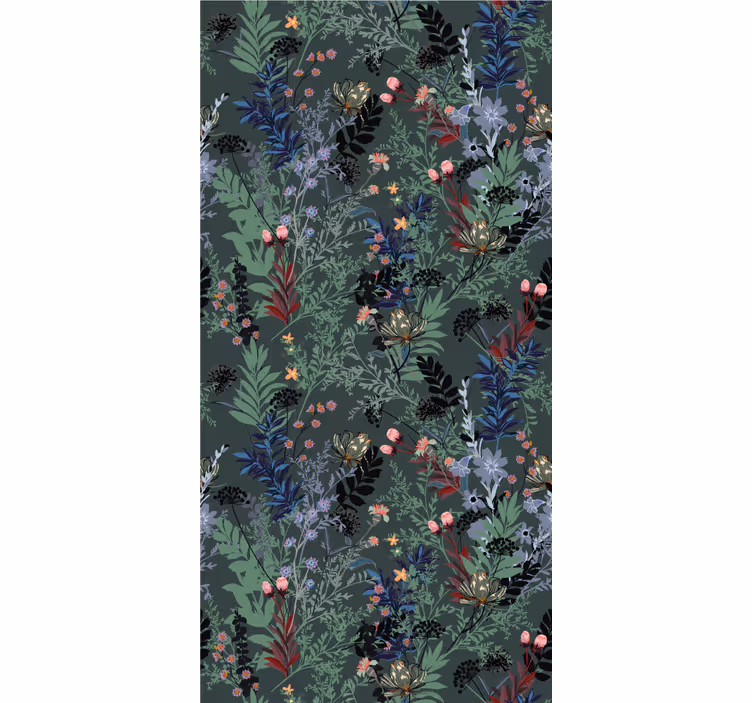 Nacht jungle bloemen behang - TenStickers