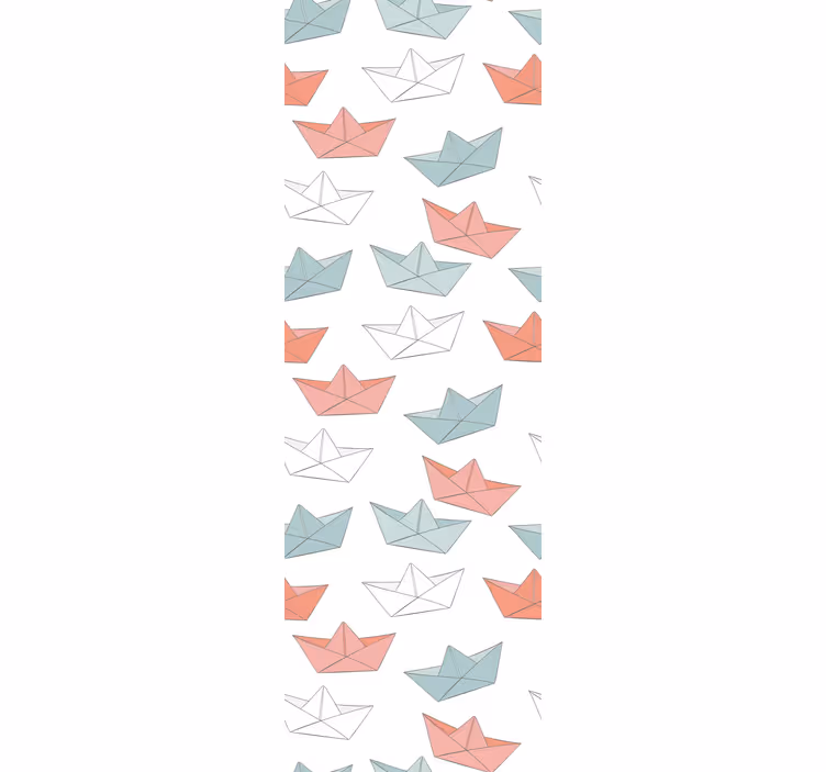 Origami boot patroon behangpapier kinderkamer - TenStickers