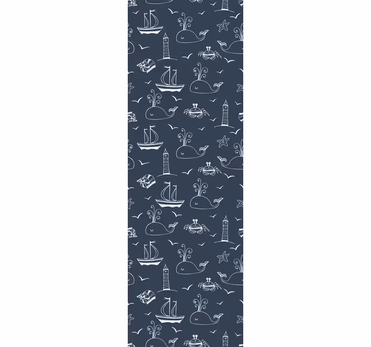 Walvis nautisch tafereel vissen behang - TenStickers