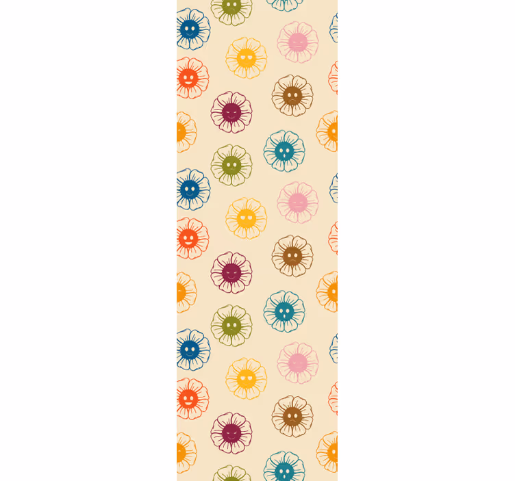 Vrolijke bloemenpatronen bloemen behang - TenStickers