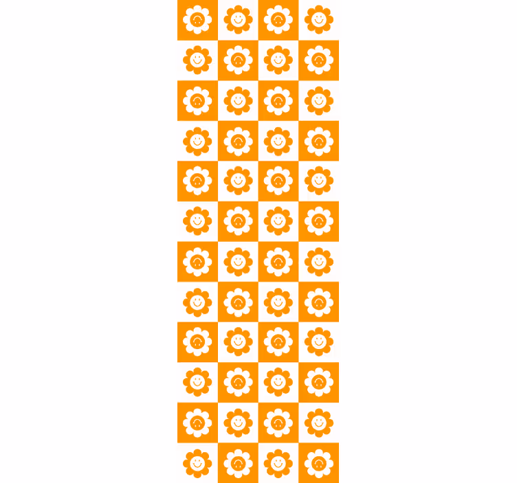 Lachend bloemenpatroon behang bloemsierkunst - TenStickers