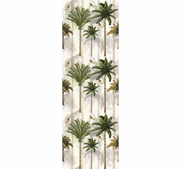 Beige palmpatroon jungle behang - TenStickers