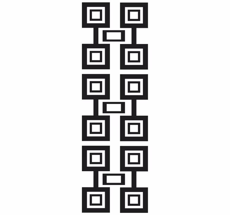 Zwart-wit vierkant arrangement behang geometrisch - TenStickers
