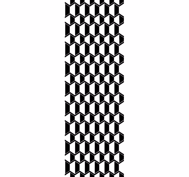 Abstract behang Zwart-witte zeshoeken - TenStickers