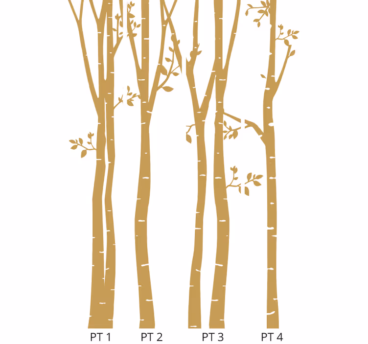 Elegante gouden silhouetten behang boom - TenStickers