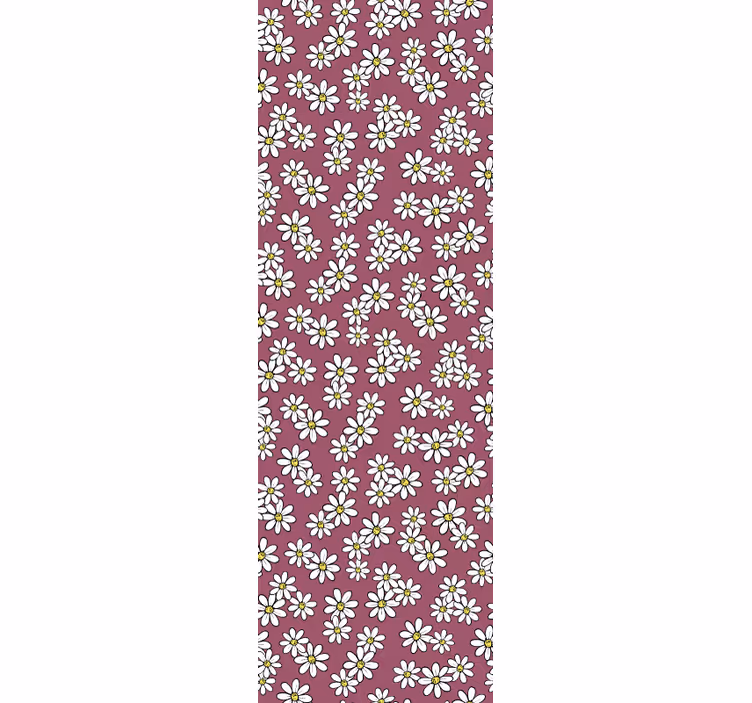 Madeliefjes op rood patroon bloemen behang - TenStickers