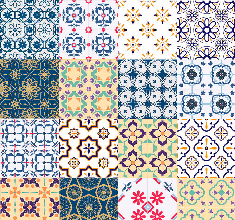 Keuken behang Kleurrijke tegels - TenStickers