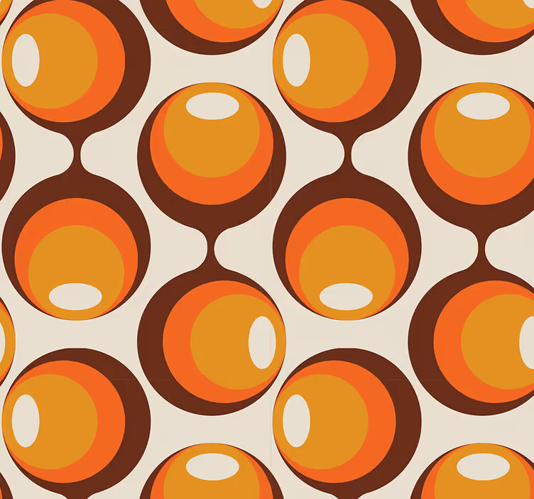 Halflangwerpig ontwerp jaren 70 behang anders vintage - TenStickers