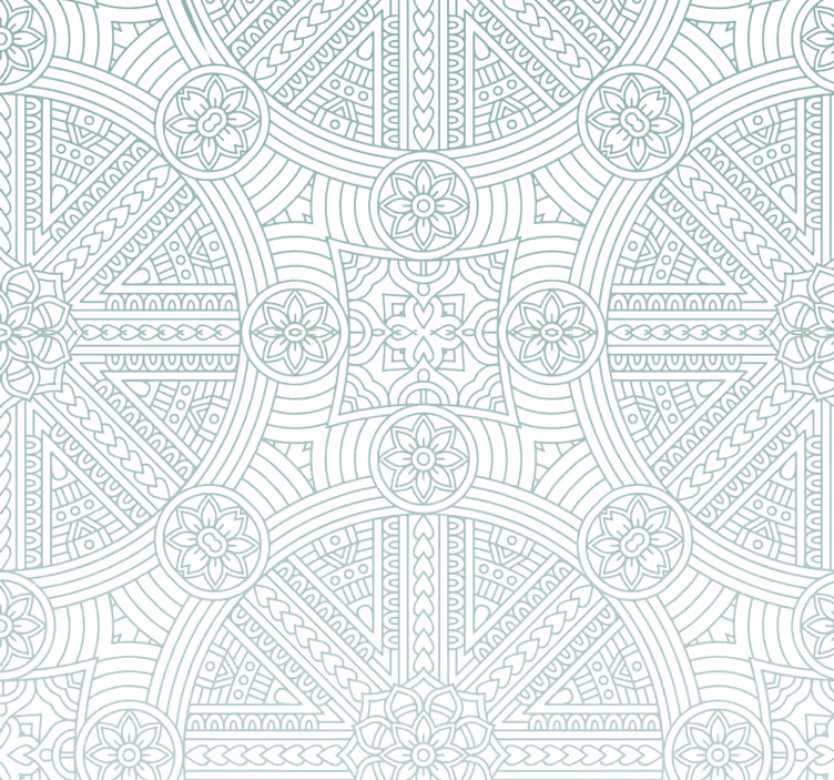 Groen boho azteeks patroon behangpapier hoofdslaapkamer - TenStickers