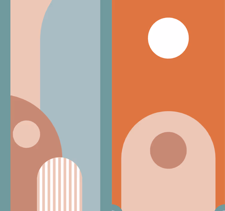Abstract modern vrolijk kleurrijk behang - TenStickers
