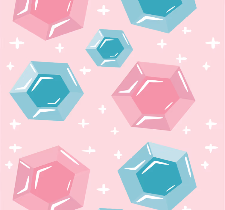 Geometrische juweelkleurige edelstenen behang kinderkamer - TenStickers