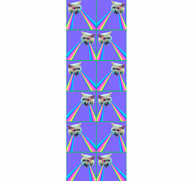 Behang vaporwave laser kat - TenStickers