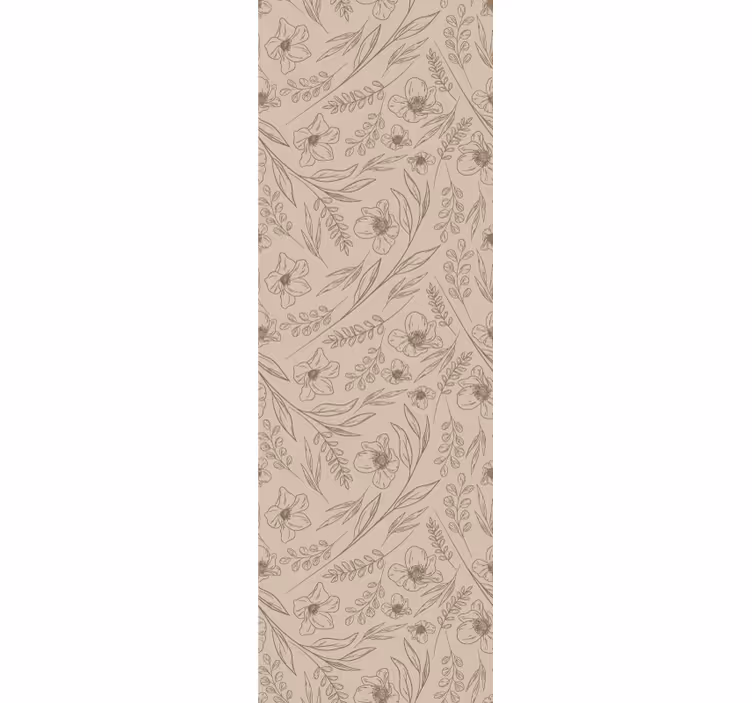Taupe bloemenmotief bloemen behang - TenStickers