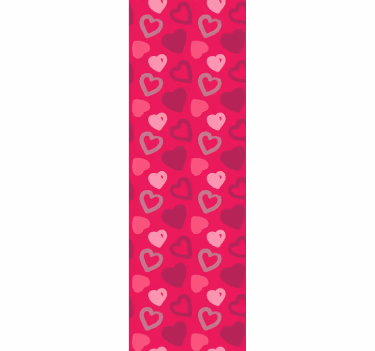 Fuchsia hartjes slaapkamer behang oud roze - TenStickers