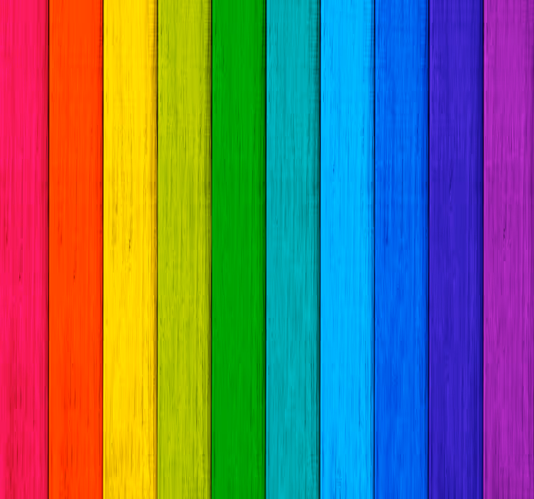 Regenboogkleur latten Abstract ontwerp behang - TenStickers