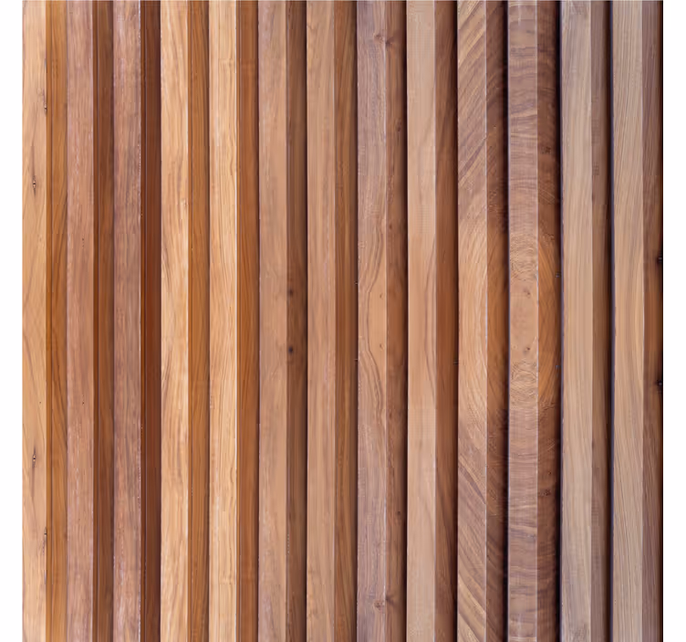 Verticale houten planken behang woonkamer - TenStickers