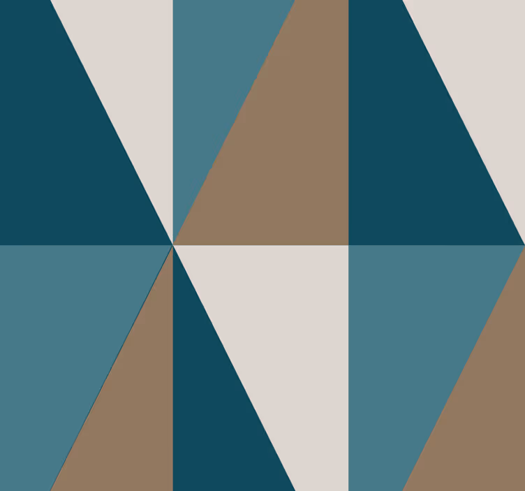 Grijs en blauw patroon behang driehoeken - TenStickers