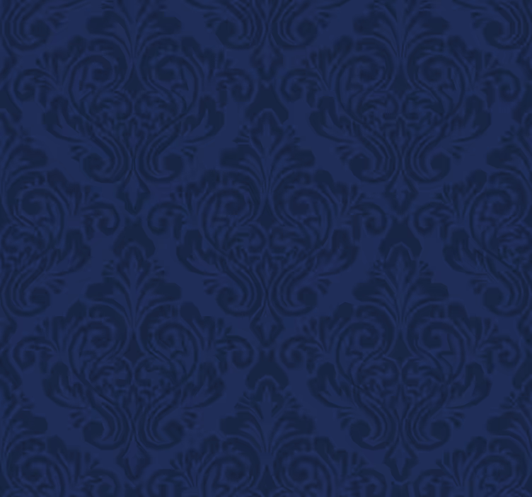 Marineblauw damast behang woonkamer - TenStickers