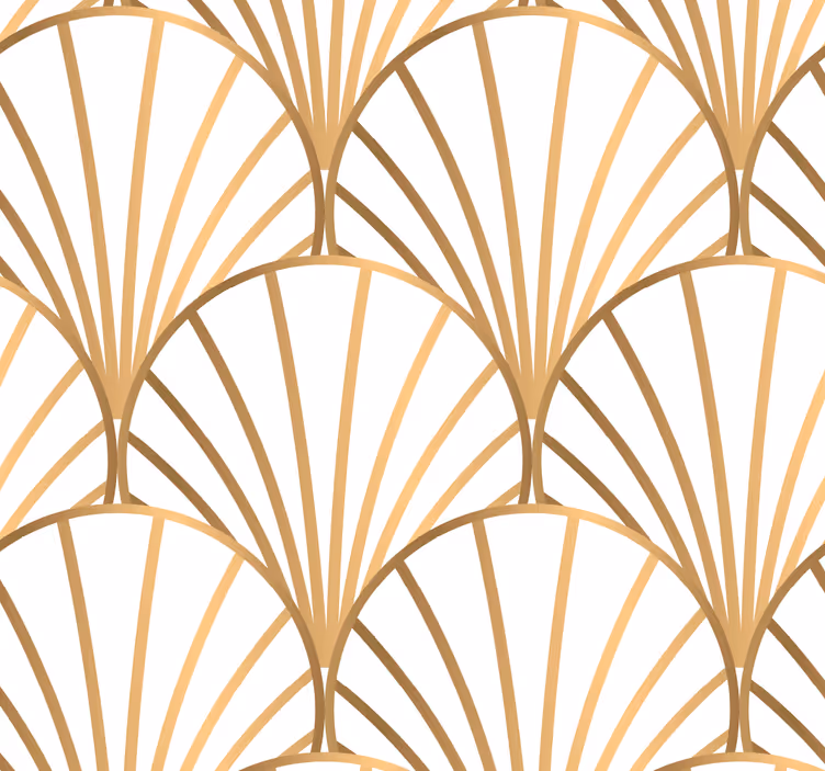 Art deco wit en goud master bedroom behang - TenStickers
