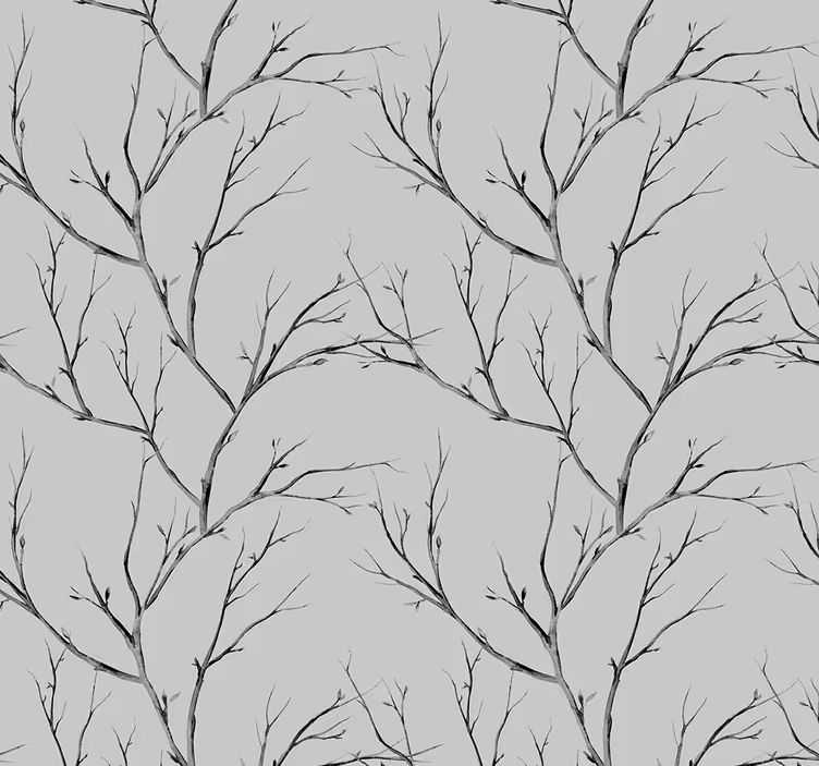 Fijne grijze bomen hoofdeinde behang - TenStickers