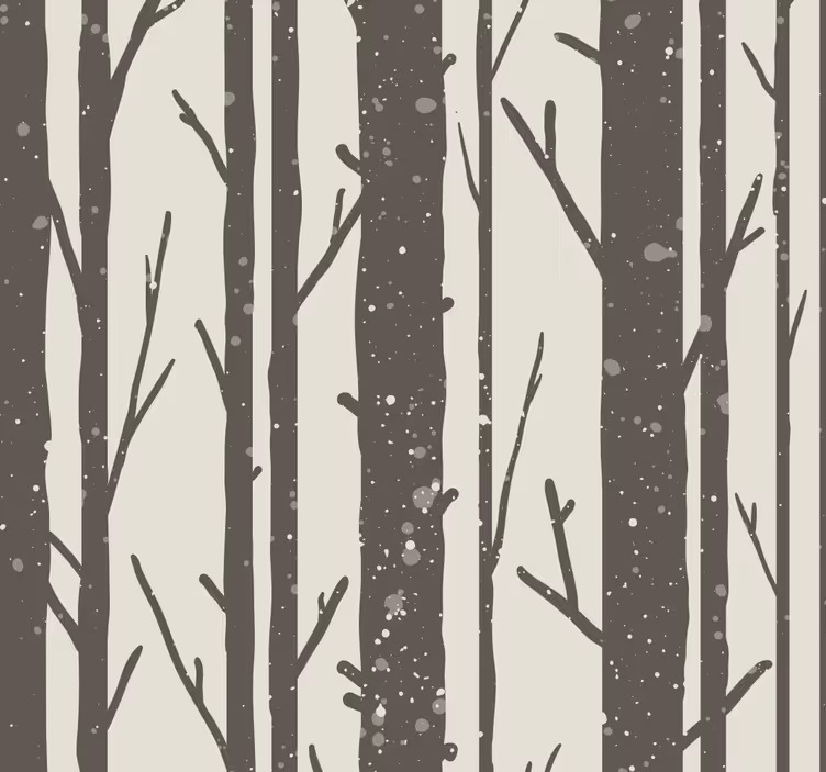 Winterbomen hoofdeinde slaapkamer behang - TenStickers