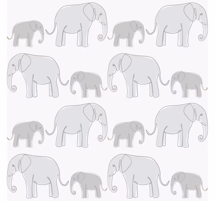 Minimalistische olifanten behang kinderkamer - TenStickers