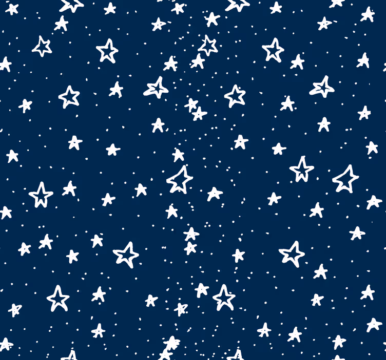 Geschetste sterren donkerblauw behang - TenStickers