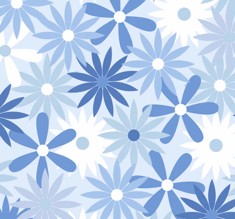 Bloemen geometrische fusie behang bloemsierkunst - TenStickers
