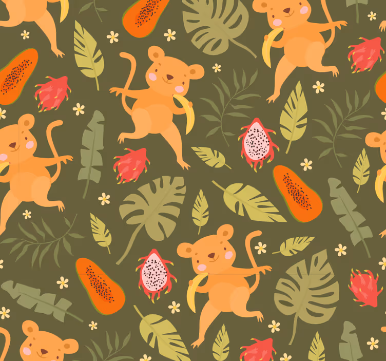 Speels katachtig motief katten behang - TenStickers