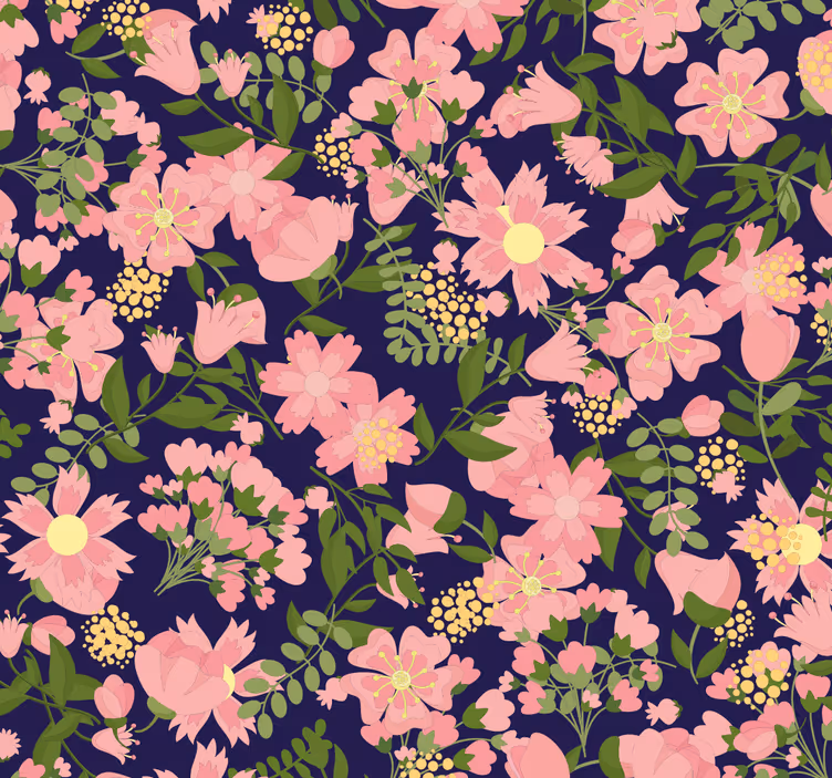 Bloemmotief harmonie bloemen behang - TenStickers
