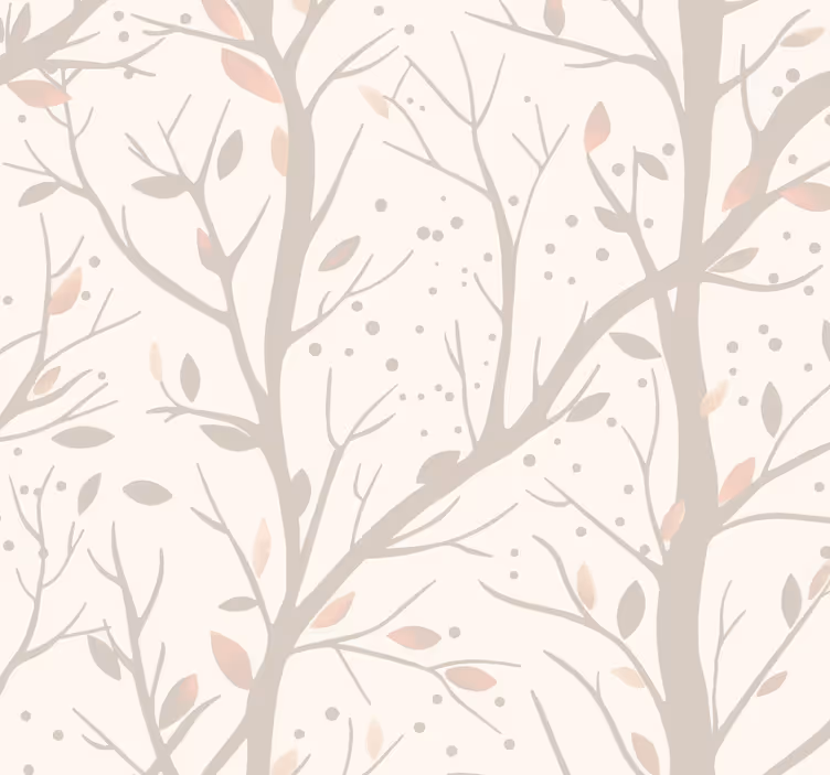 Beige grote takken babykamer behang - TenStickers