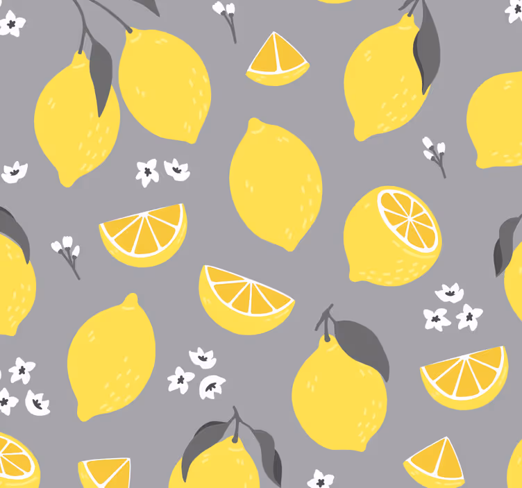 Citrus patroon behang keuken - TenStickers