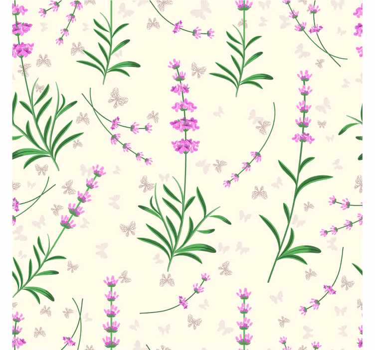 Roze planten ontwerp behang hoofdslaapkamer - TenStickers