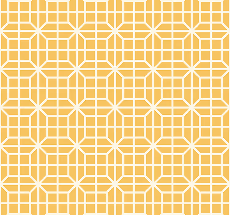 Geometrisch patroon geel behang - TenStickers